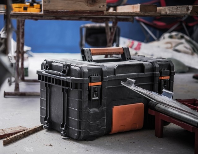 Toolbox at a jobsite