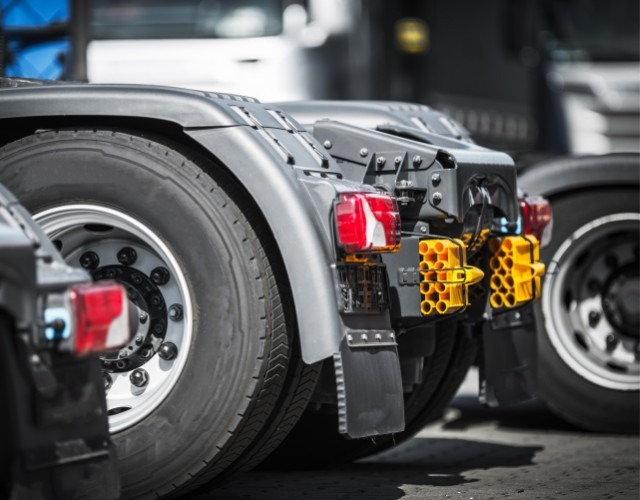 Rear end of a class 8 truck